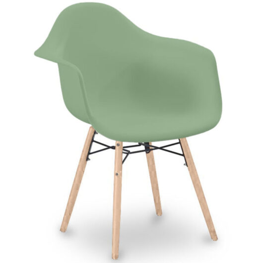 Privatefloor - Dining Chair Scandinavian Design - Wooden Legs - Nordika Pastel green