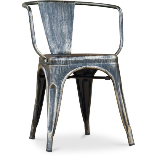 Privatefloor - Dining Chair with Armrests - Industrial Design - Steel - New Edition - Stylix Metallic bronze