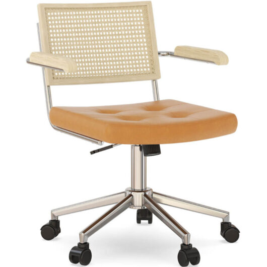 Privatefloor - Rattan Office Chair - Swivel - Goner Brown