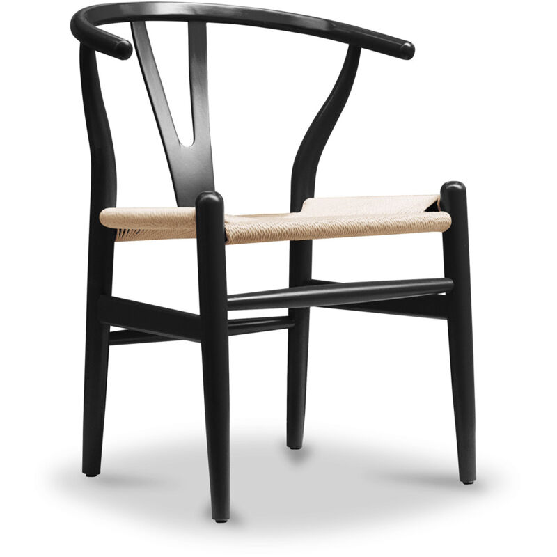 Privatefloor - Wooden Dining Chair - Scandinavian Style - Wish Black