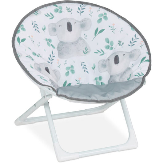 Relaxdays - Kids Moon Chair, Koala, Folding, 47 x 50 x 48 cm, Children's Camping Seat, Indoor & Outdoor, Multicoloured