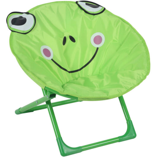 Relaxdays Moon Chair Kids Foldable Indoor & Outdoor Camping Seat for Boys and Girls in Various Designs, 47 x 50 x 48 cm