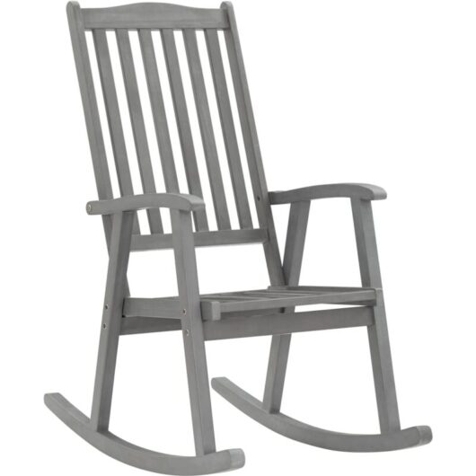 Rocking Chair Grey Solid Acacia Wood vidaXL