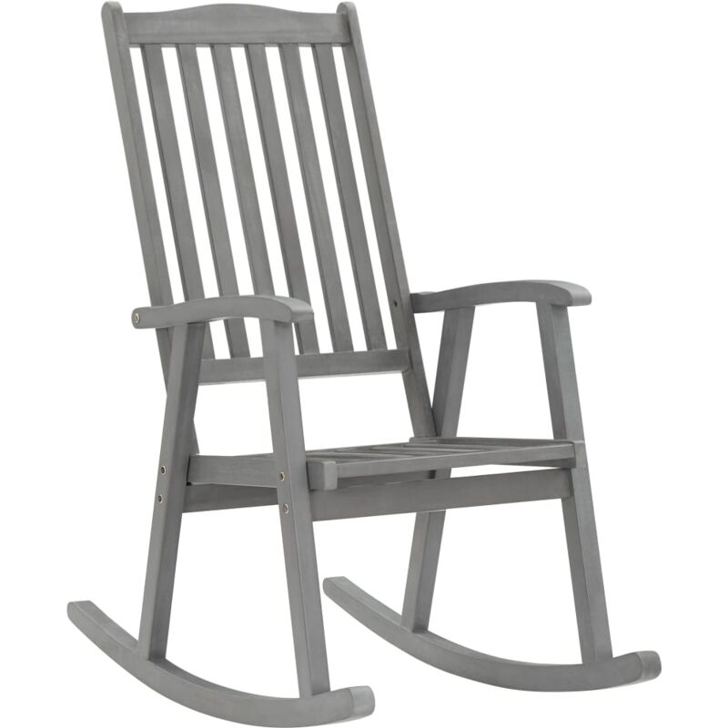 Rocking Chair Grey Solid Acacia Wood vidaXL