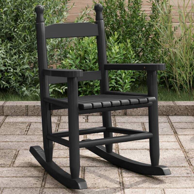 Rocking Chair for Children Black Solid Wood Poplar vidaXL