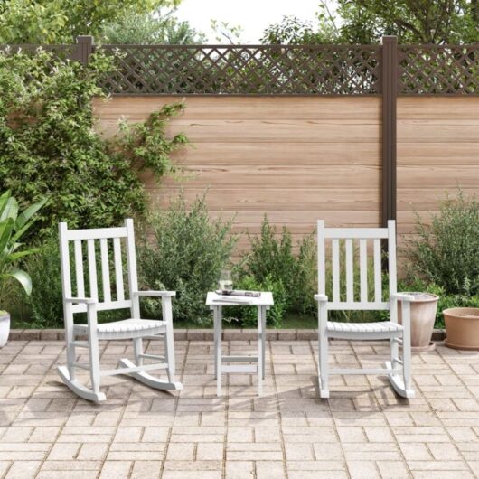 Rocking Chairs for Children 2 pcs White Solid Wood Poplar vidaXL