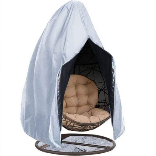SIENTICE Dust Cover for Garden Leisure Hanging Chair 190115cm with Zipper + Storage Bag (Silver 210D)
