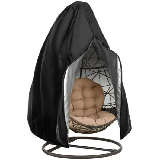 SIENTICE Outdoor Garden Swing Cover, 200230 cm with Zipper + Storage Bag (Black 210D)