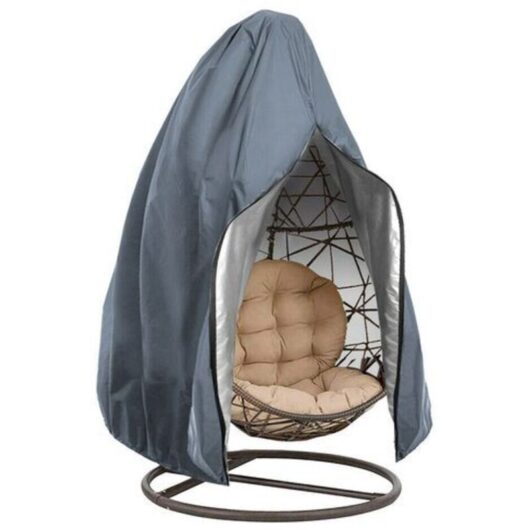 SIENTICE Outdoor Garden Swing Dust Cover, 200230 cm with Zipper + Storage Bag (Grey 210D)