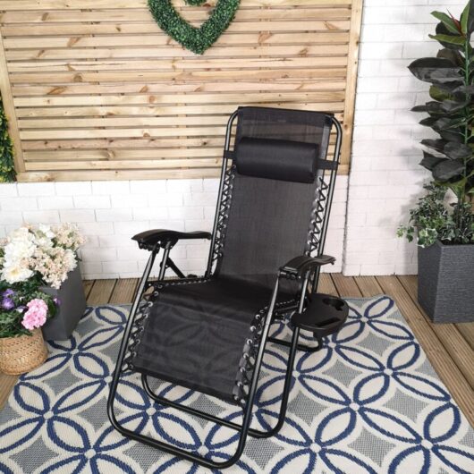 Samuel Alexander - Black Multi Position Textoline Zero Gravity Garden Relaxer Chair Lounger