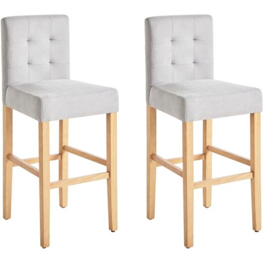 Set of 2 Bar Chairs MADISON Grey