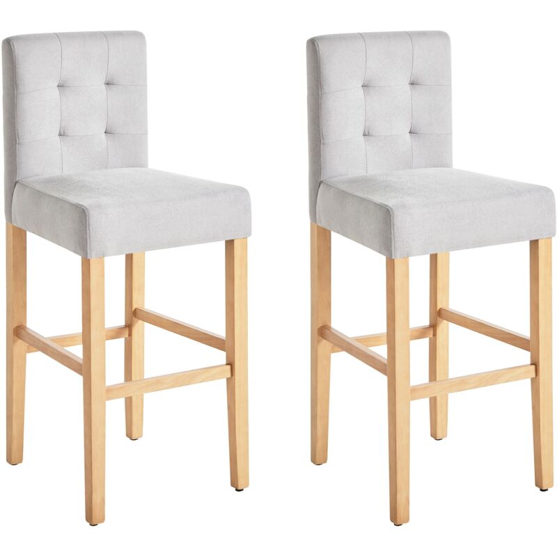 Set of 2 Bar Chairs MADISON Grey