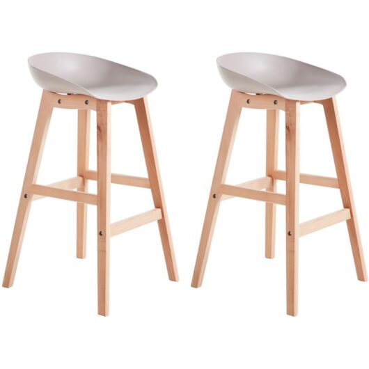 Set of 2 Bar Chairs MICCO Taupe