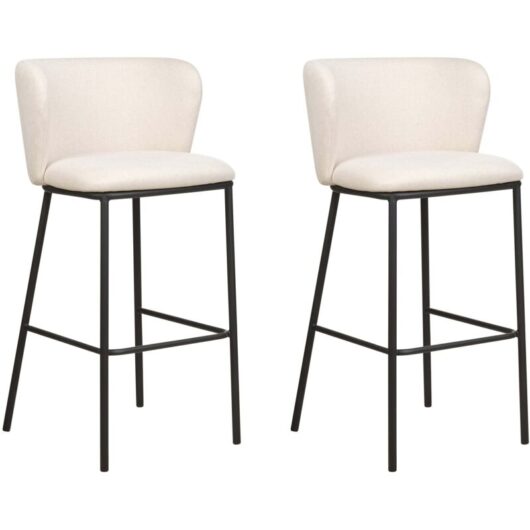 Set of 2 Bar Chairs MINA Off-White