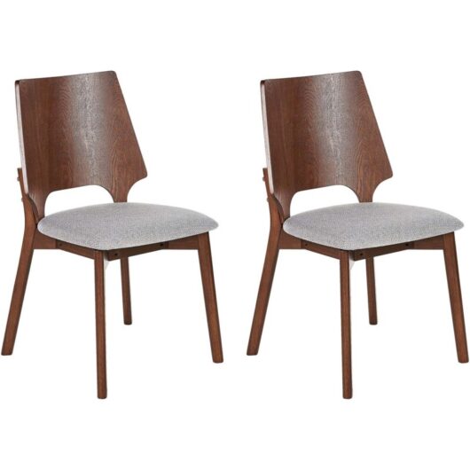Set of 2 Dining Chairs ABEE Dark Brown