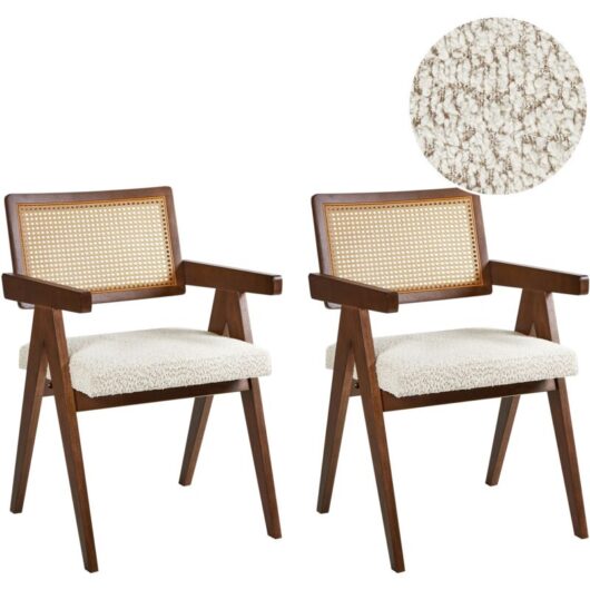 Set of 2 Dining Chairs AVA Wood Dark Brown