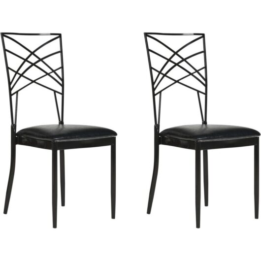 Set of 2 Dining Chairs GIRARD Metal Black