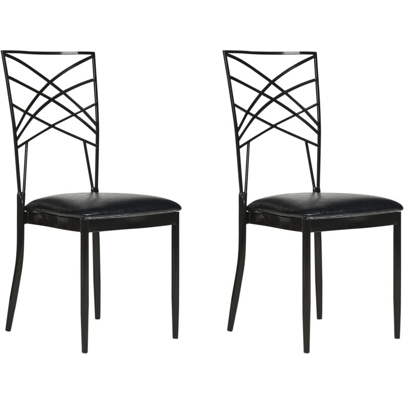 Set of 2 Dining Chairs GIRARD Metal Black