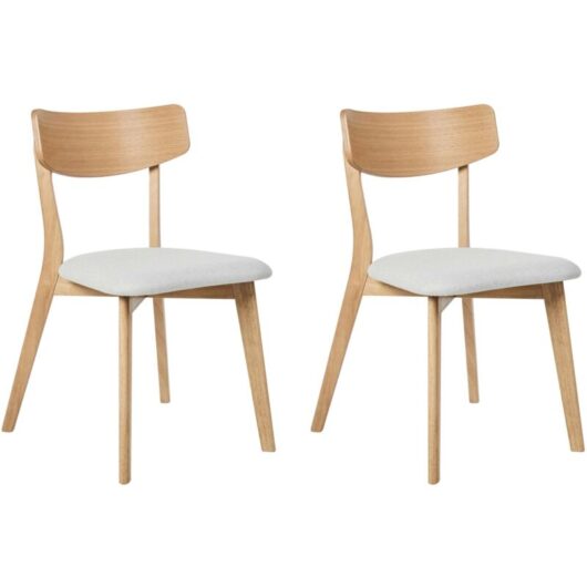 Set of 2 Dining Chairs HOPE Wood Light Grey