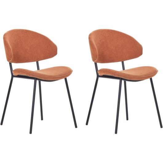 Set of 2 Dining Chairs KIANA Orange