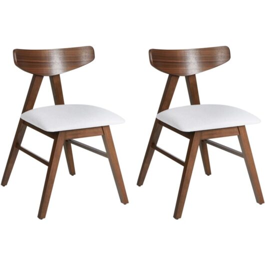 Set of 2 Dining Chairs LACOTA Wood Dark Brown/ Grey