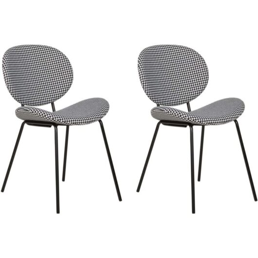 Set of 2 Dining Chairs LUANA Black/ White