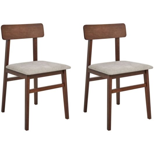 Set of 2 Dining Chairs STACY Wood Taupe