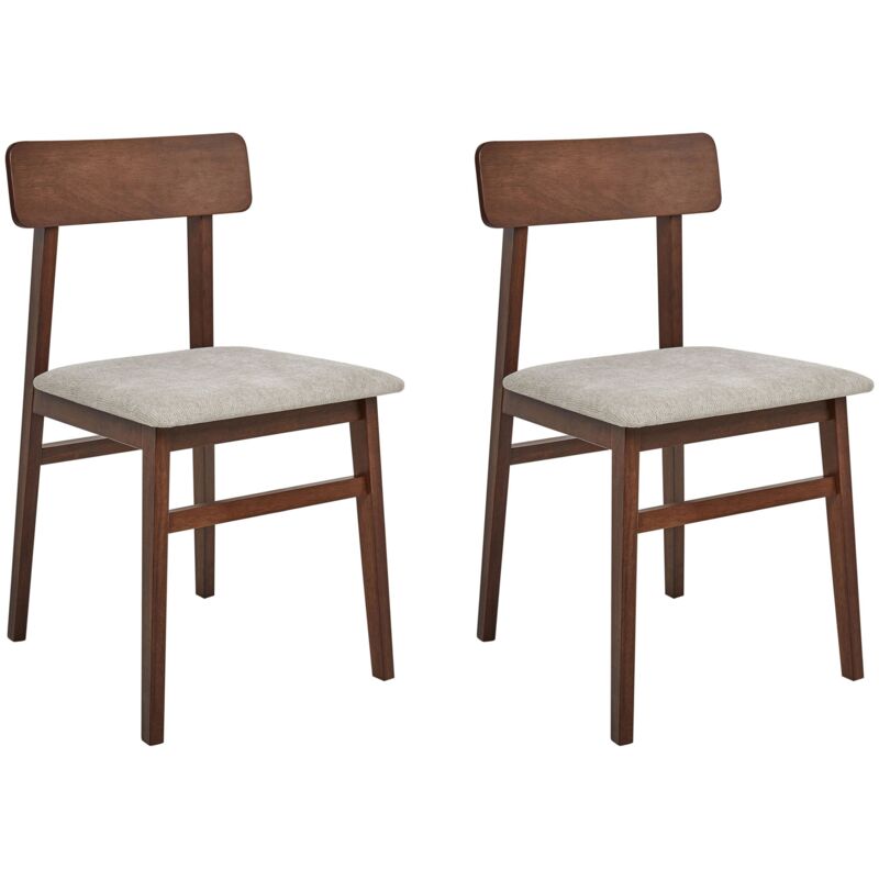 Set of 2 Dining Chairs STACY Wood Taupe