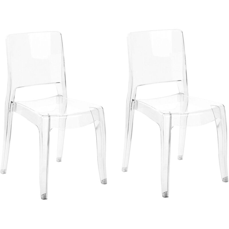 Set of 2 Dining Chairs WESTBRIDGE Transparent