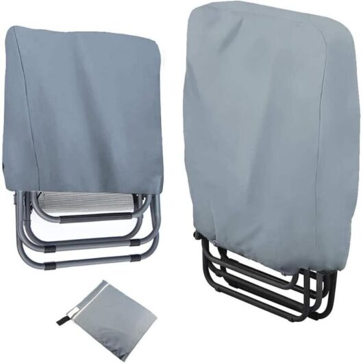 Set of 2 Protective Covers for Garden Chairs, Waterproof, Windproof, UV-Resistant, Heavy Duty 210d Oxford Fabric with Storage Bag for Garden Lounge