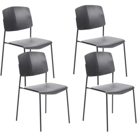Set of 4 Dining Chairs ASTORIA Black