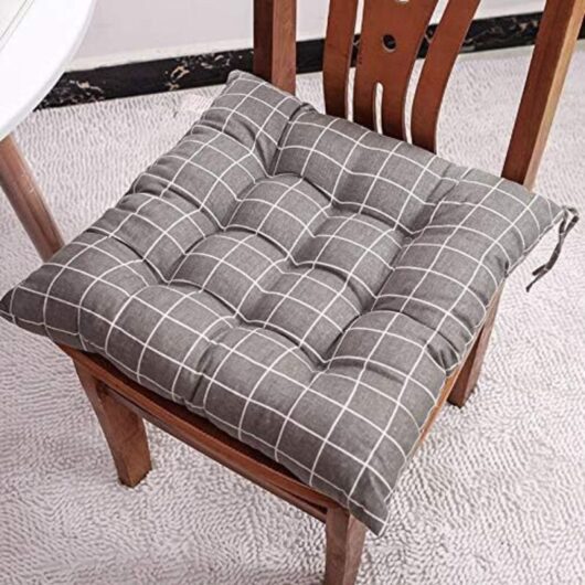 Set of 6 Chair Cushions 40x40, Decorative Cushion, Chair Cushion, Garden Cushions, 12 Stitches in One Different Patterns, Polyester (A) -eu