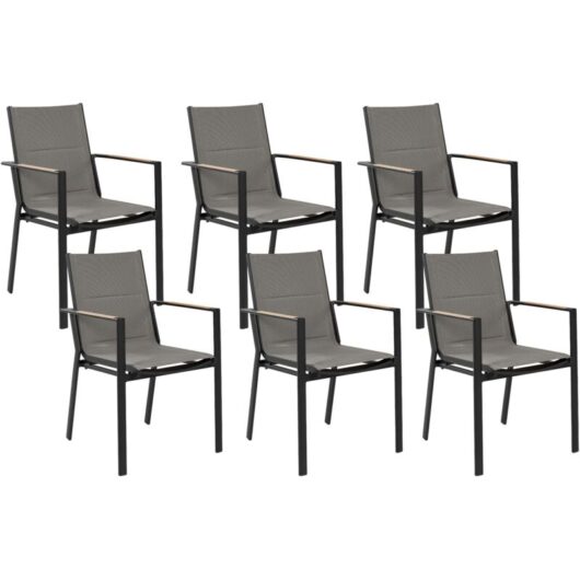 Set of 6 Garden Chairs BUSSETO Metal Black