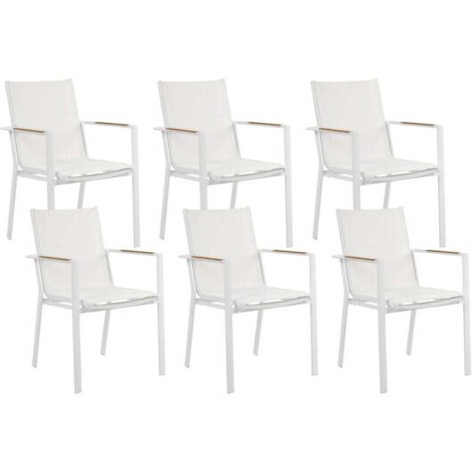 Set of 6 Garden Chairs BUSSETO Metal White