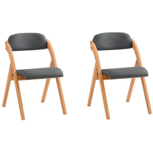 SoBuy Set of 2 Folding Chairs Dark Gray 59x47,5x76,99cm Classic FST92-SGX2