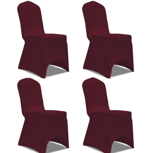 Stretch Chair Cover 4 pcs Bordeaux vidaXL