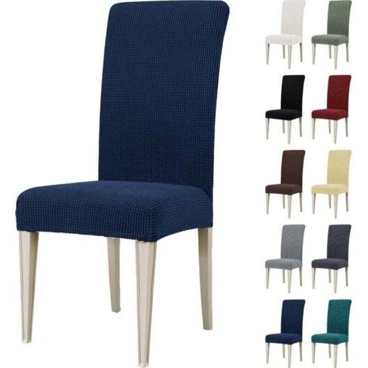 Stretch chair cover, universal chair cover, washable chair covers, blue (4 pieces)