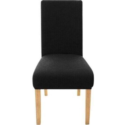 Stretch jacquard wedding chair cover, washable indoors, inexpensive, black, for dining room