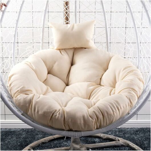 Sweevt - New Swing Chairs Cushions Soft Hanging Basket Seat Chair Pads With Pillow Hanging Egg Chair Cushion Only 15cm Thick Indoor Outdoor Patio