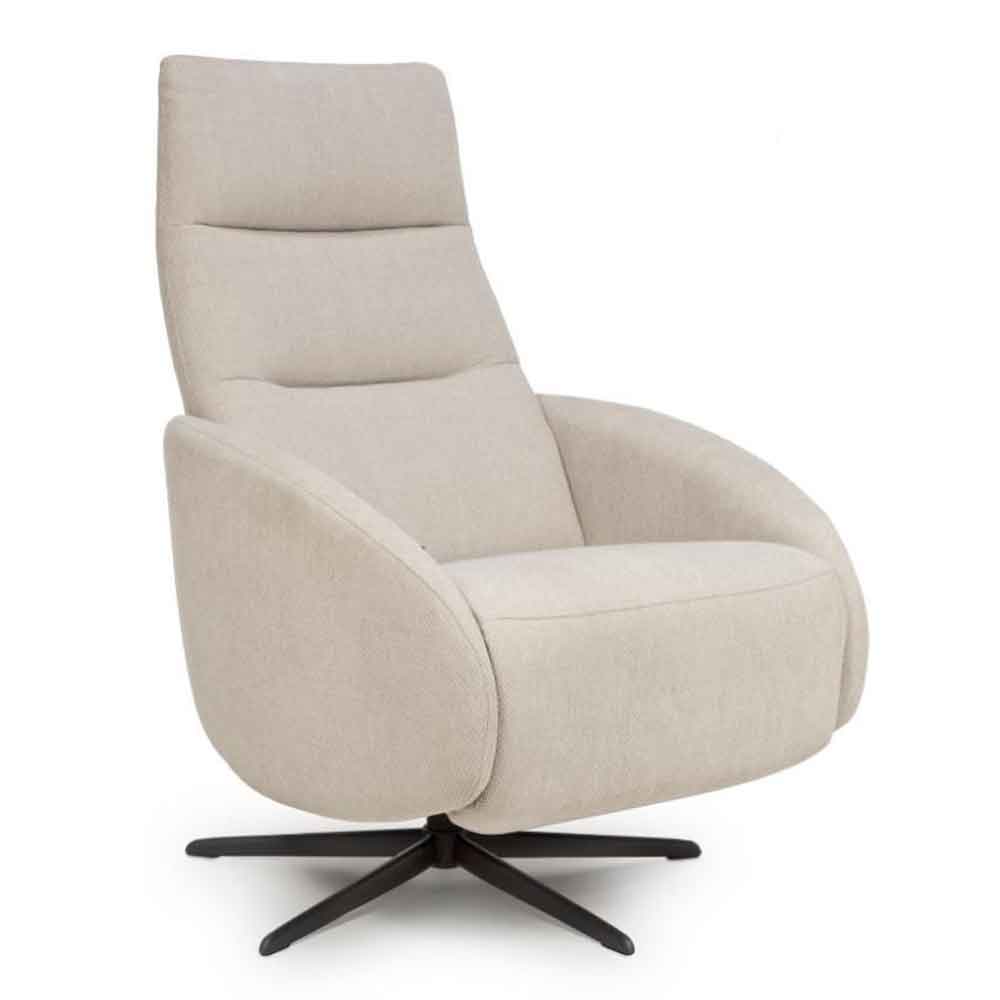 Torino Fabric Swivel Recliner Chair in Natural