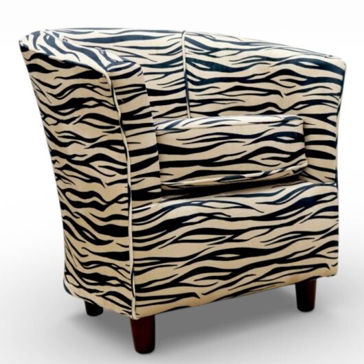 Tub Chair Fabric Bucket Animal Print Chair Antelope Gold