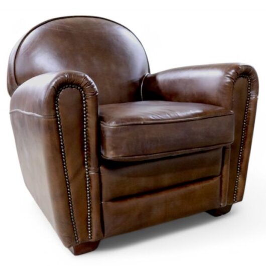 Victor Distressed Leather Vintage Brown Club Chair