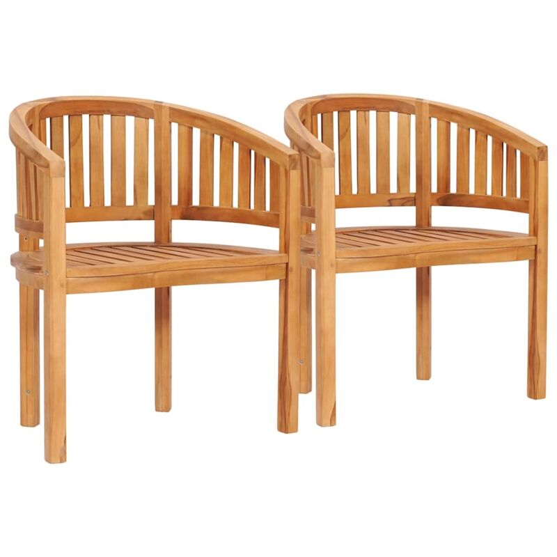 Vidaxl - Banana Chairs 2 pcs Solid Teak Wood