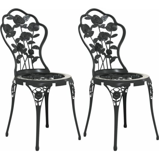 Vidaxl - Bistro Chairs 2 pcs Cast Aluminium Black