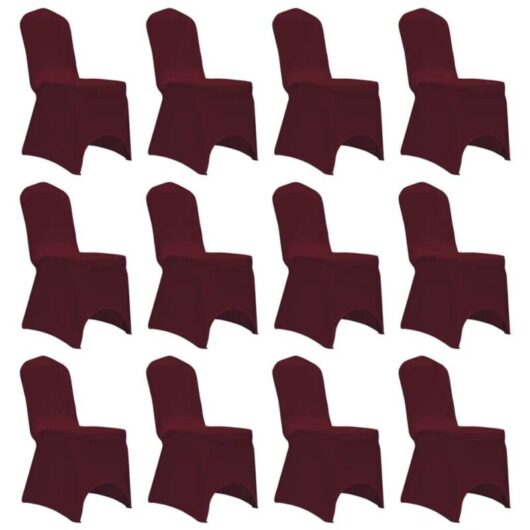 Vidaxl - Chair Cover Stretch Burgundy 12 pcs