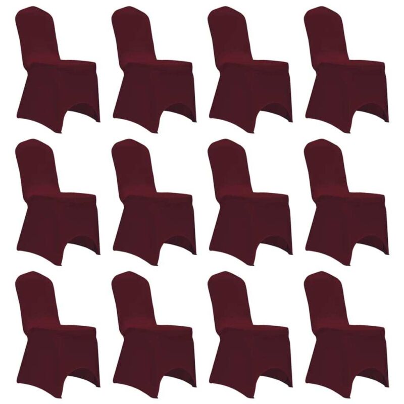 Vidaxl - Chair Cover Stretch Burgundy 12 pcs