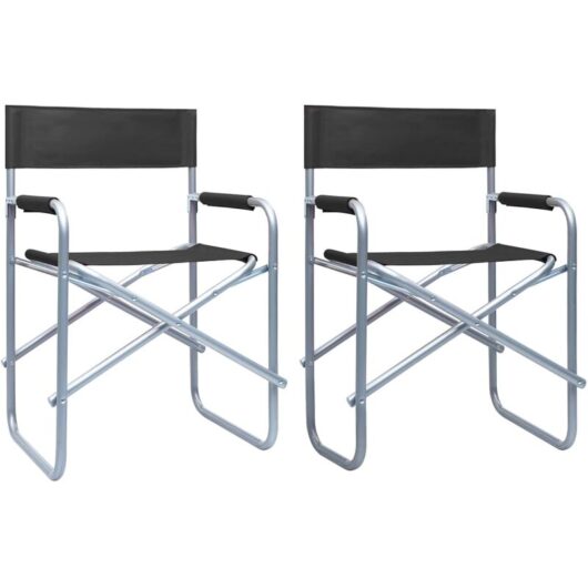Vidaxl - Director's Chairs 2 pcs Steel Black