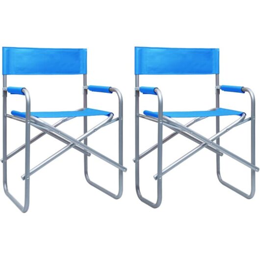 Vidaxl - Director's Chairs 2 pcs Steel Blue