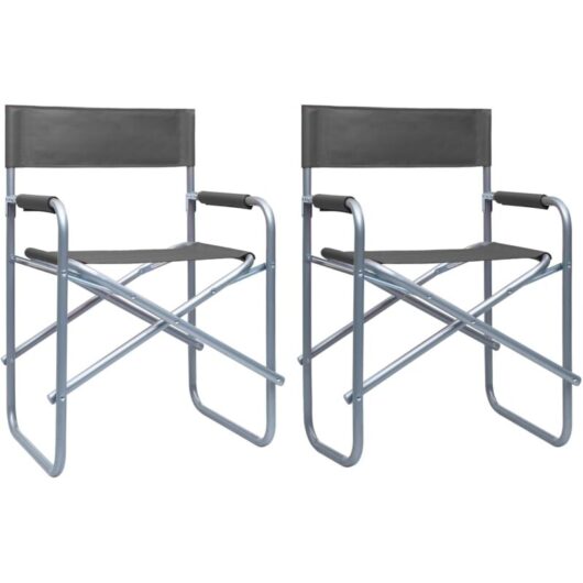 Vidaxl - Director's Chairs 2 pcs Steel Grey