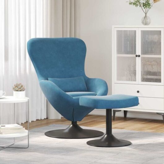 Vidaxl - Egg Chair 2 pcs Blue 63 x 73 x 90 cm Velvet